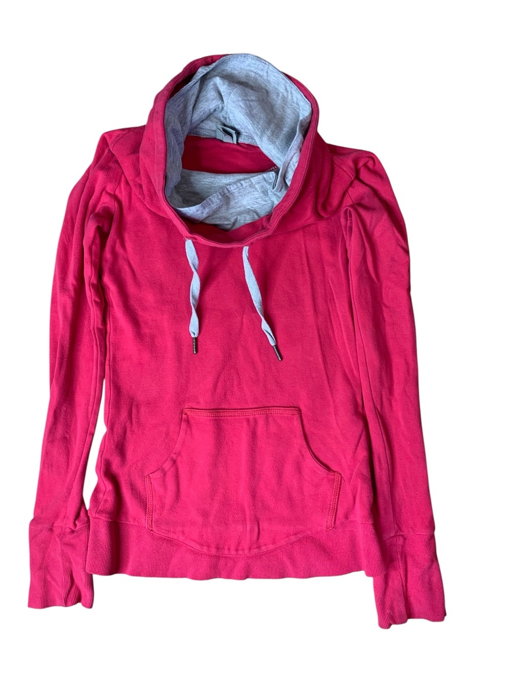 Bench Pink Cowl Neck Hoodie Sweatshirt Graphic Sleeve XS